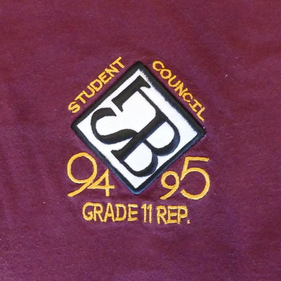 Student Council 94-95 Grade 11 Rep Ash City Buttons Red Medium Long Sleeve Shirt - Picture 2 of 3